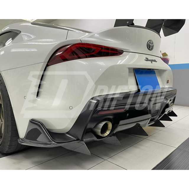 Varis Style Carbon Fiber Bumper Rear Diffuser With Fins For Toyota Supra MK5 A90 A91 GR 2019-2024