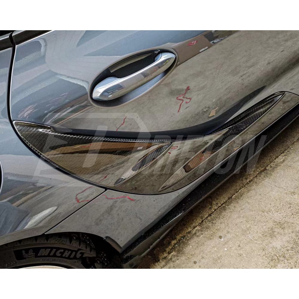 TRD Style Dry Carbon Fiber Rear Side Blades Door Garnish For Toyota Supra MK5 A90 A91 GR 2019-2024