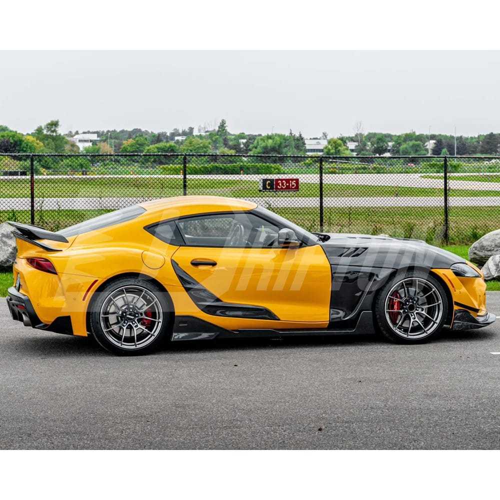 TRD Style Carbon Fiber Replacement Rear Side Blades Door Garnish For Toyota Supra MK5 A90 A91 GR 2019-2024