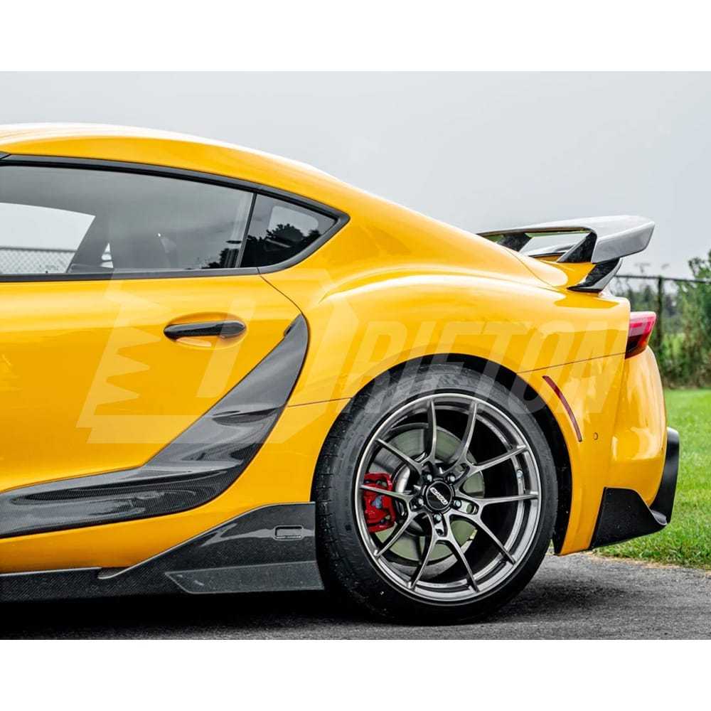 TRD Style Carbon Fiber Replacement Rear Side Blades Door Garnish For Toyota Supra MK5 A90 A91 GR 2019-2024