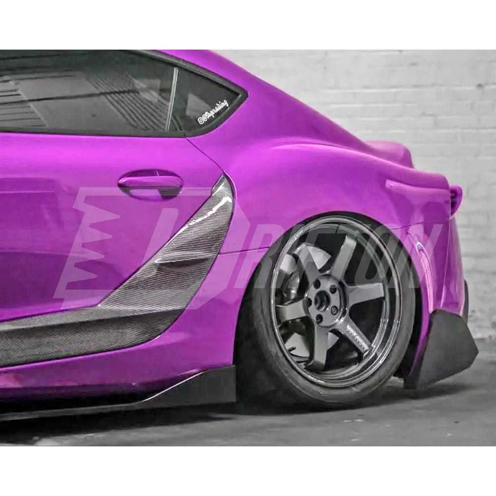 TRD Style Carbon Fiber Replacement Rear Side Blades Door Garnish For Toyota Supra MK5 A90 A91 GR 2019-2024