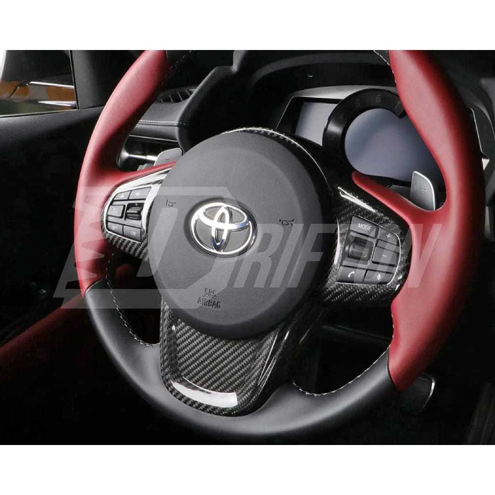 Dry Carbon Fiber Interiors Steering Wheel Switch Panel Trim Kits For Toyota Supra MK5 A90 A91 GR 2019-2024
