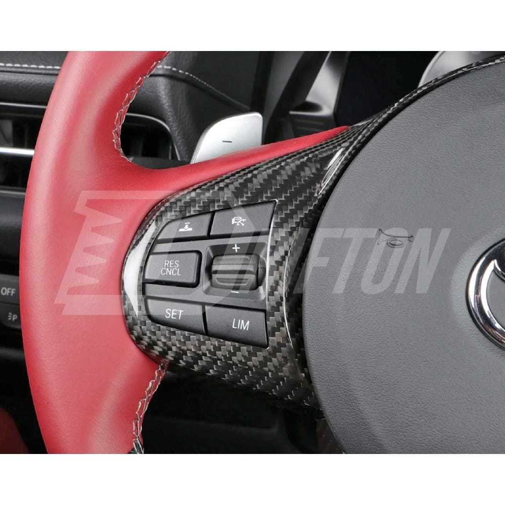 Dry Carbon Fiber Interiors Steering Wheel Switch Panel Trim Kits For Toyota Supra MK5 A90 A91 GR 2019-2024