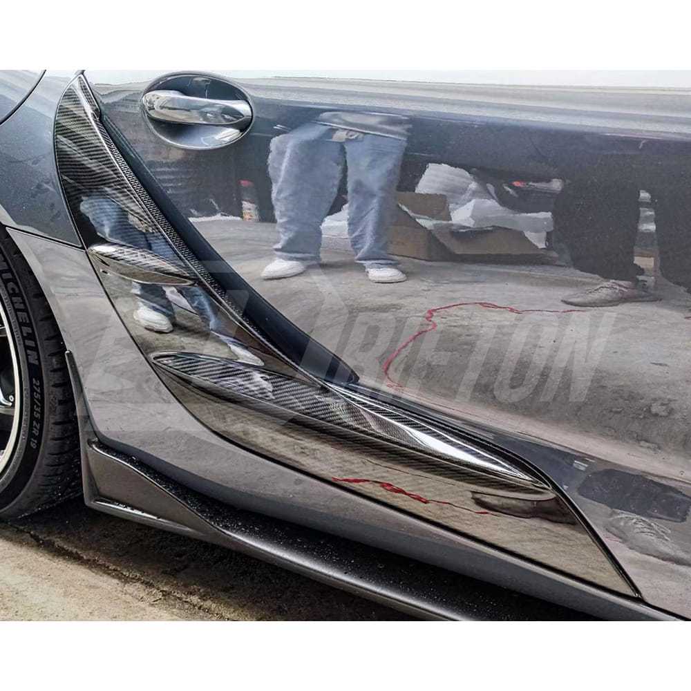 TRD Style Dry Carbon Fiber Rear Side Blades Door Garnish For Toyota Supra MK5 A90 A91 GR 2019-2024