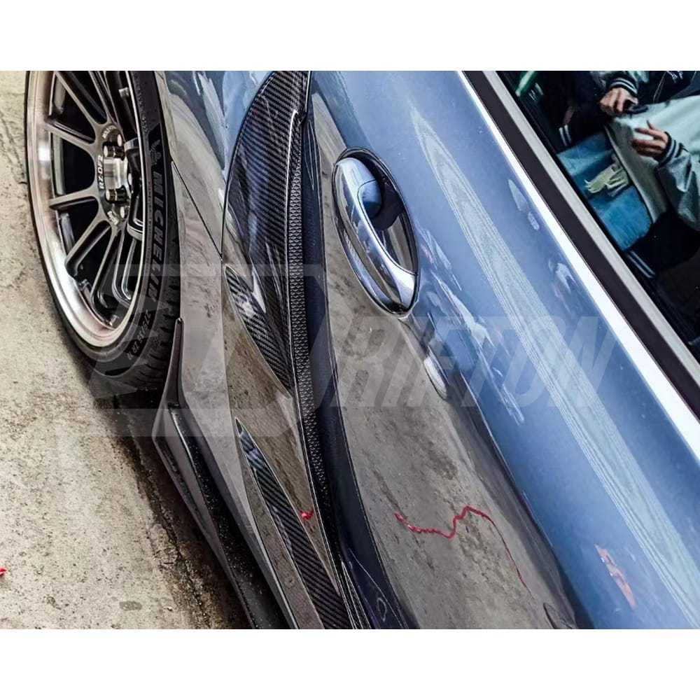TRD Style Dry Carbon Fiber Rear Side Blades Door Garnish For Toyota Supra MK5 A90 A91 GR 2019-2024