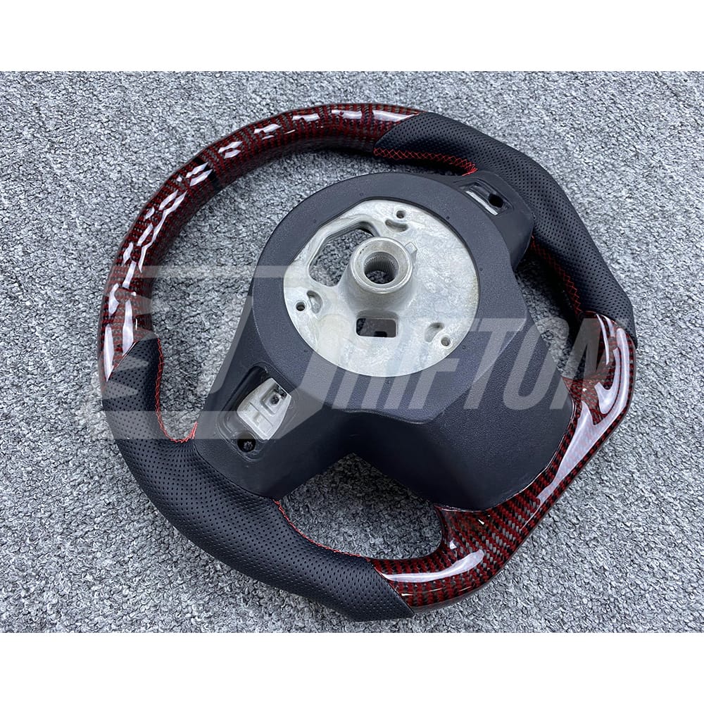 Customize Red Carbon Fiber Steering Wheel For Toyota Supra MK5 A90 A91 GR 2019-2024