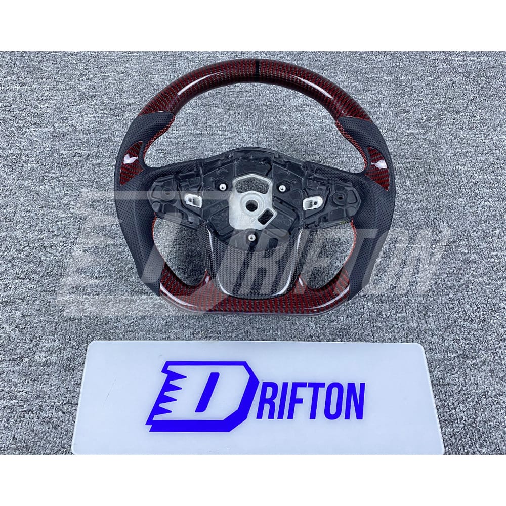 Customize Red Carbon Fiber Steering Wheel For Toyota Supra MK5 A90 A91 GR 2019-2024