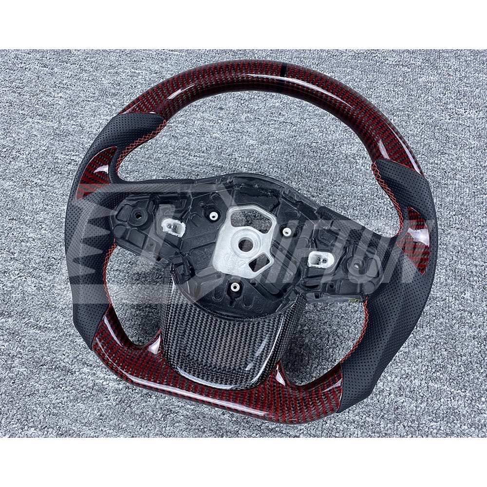 Customize Red Carbon Fiber Steering Wheel For Toyota Supra MK5 A90 A91 GR 2019-2024