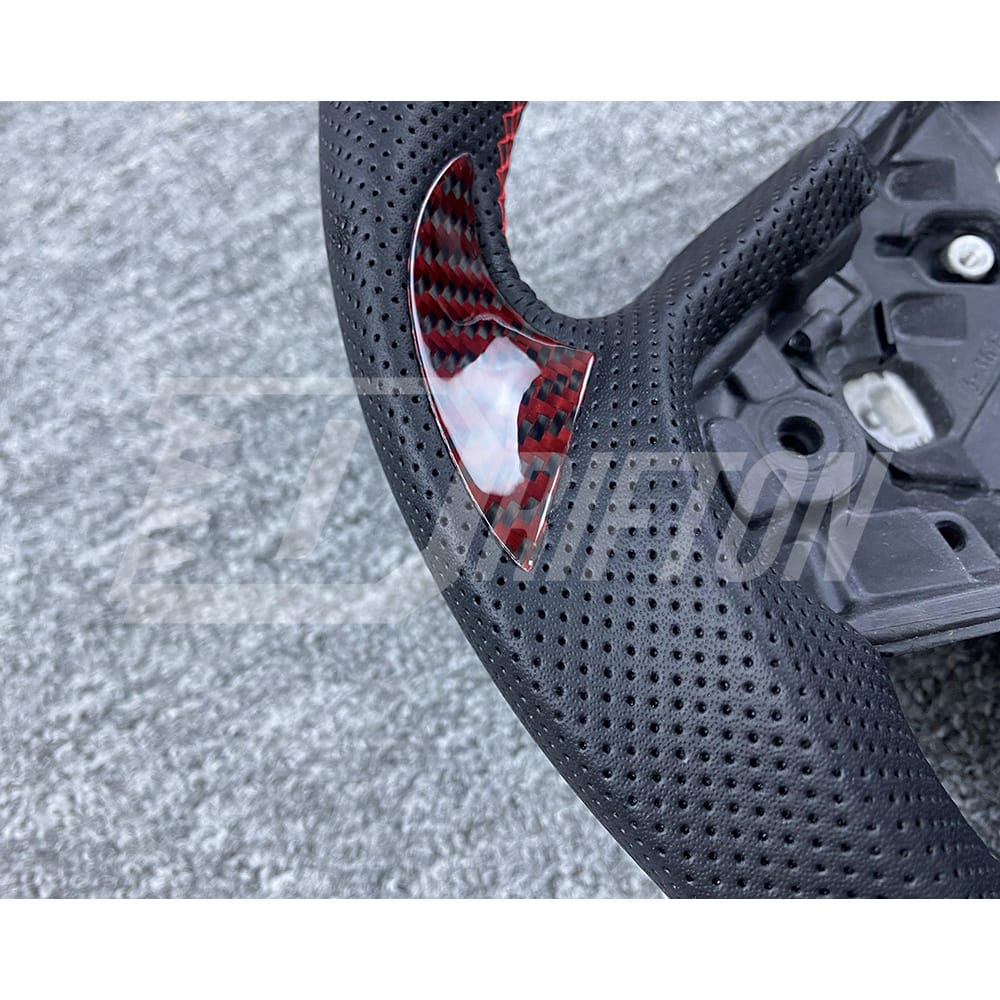 Customize Red Carbon Fiber Steering Wheel For Toyota Supra MK5 A90 A91 GR 2019-2024