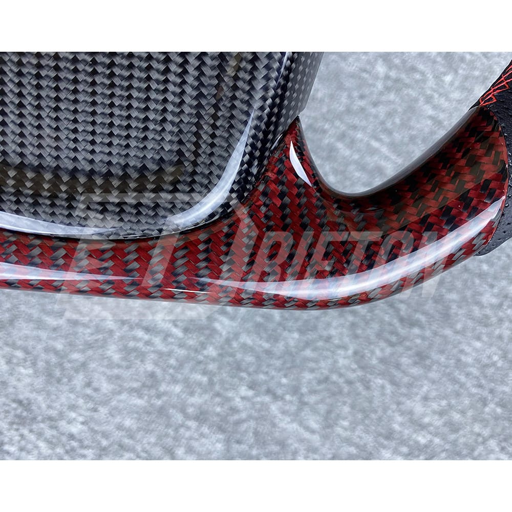 Customize Red Carbon Fiber Steering Wheel For Toyota Supra MK5 A90 A91 GR 2019-2024