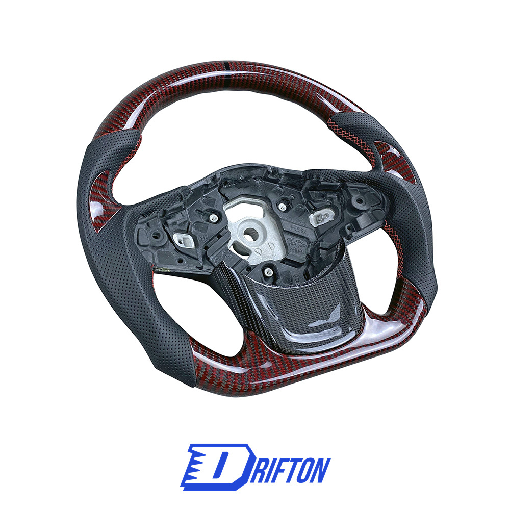 Customize Red Carbon Fiber Steering Wheel For Toyota Supra MK5 A90 A91 GR 2019-2024