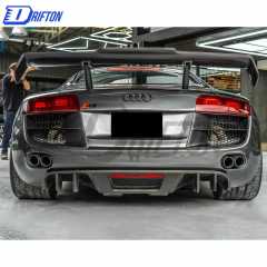 PPI Style Carbon Fiber Rear Spoiler GT Wing Set For Audi R8 2007-2015