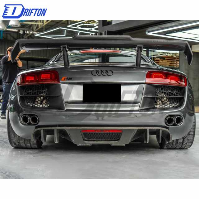 PPI Style Carbon Fiber Rear Spoiler GT Wing Set For Audi R8 2007-2015