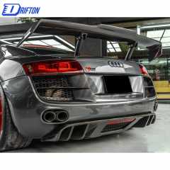 PPI Style Carbon Fiber Rear Spoiler GT Wing Set For Audi R8 2007-2015