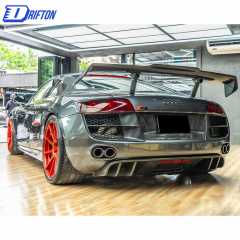 PPI Style Carbon Fiber Rear Spoiler GT Wing Set For Audi R8 2007-2015