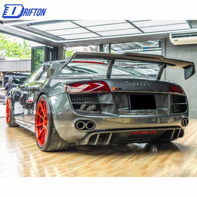 PPI Style Carbon Fiber Rear Spoiler GT Wing Set For Audi R8 2007-2015