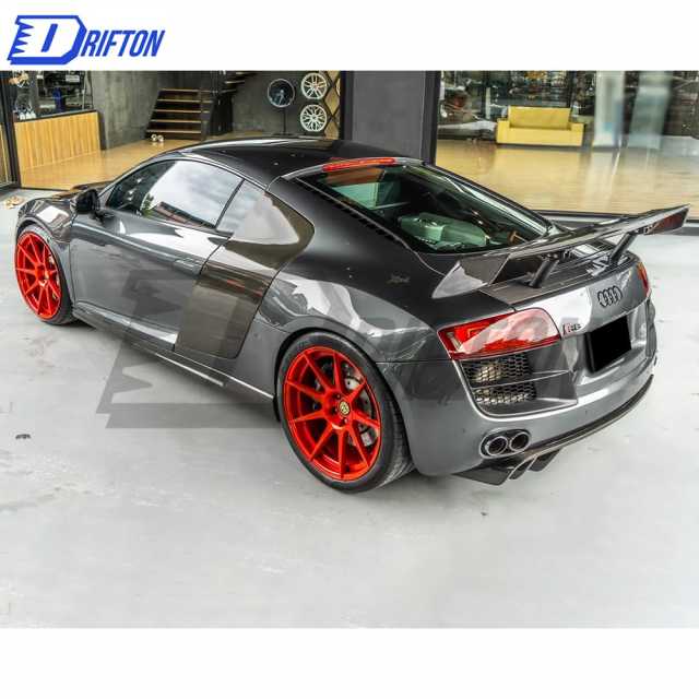 PPI Style Carbon Fiber Rear Spoiler GT Wing Set For Audi R8 2007-2015