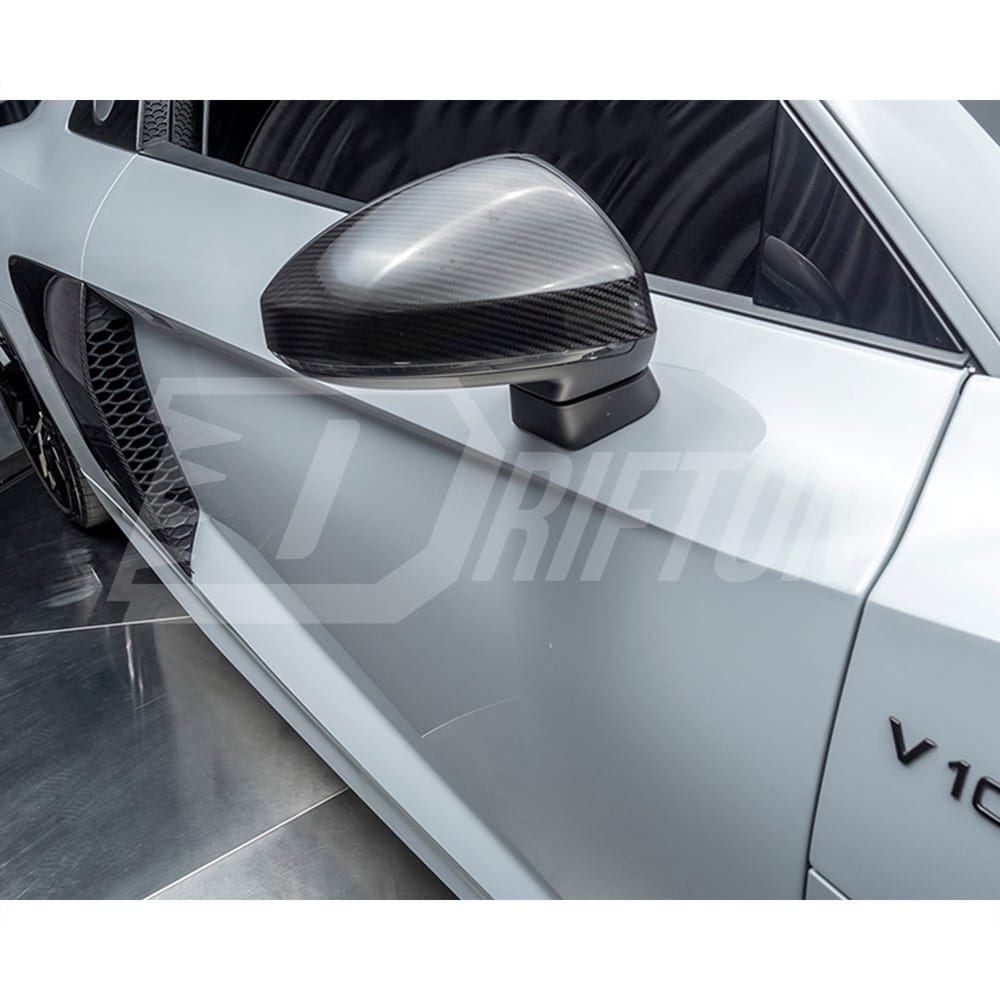 Dry Carbon Fiber Replacement Mirror Cover For Audi R8 2016-2024