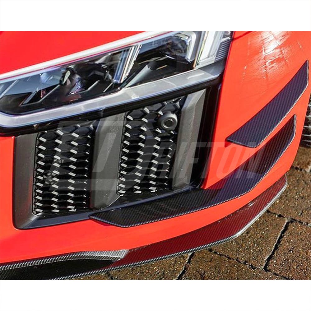 Performance Style Dry Carbon Fiber Front Bumper canards For Audi R8 2016-2019