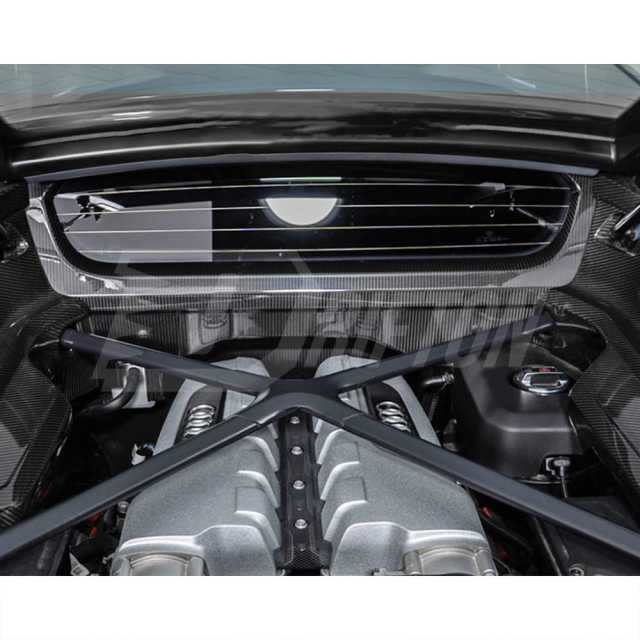 Dry Carbon Fiber Replacement Engine Bay Firewall Panel Cover For Audi R8 2016-2024
