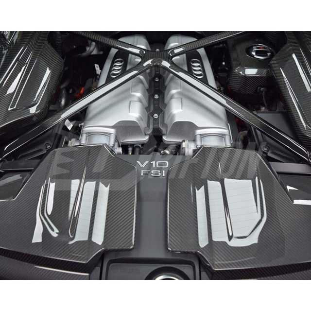 Dry Carbon Fiber Replacement Engine Cover Pair For Audi R8 2020-2024