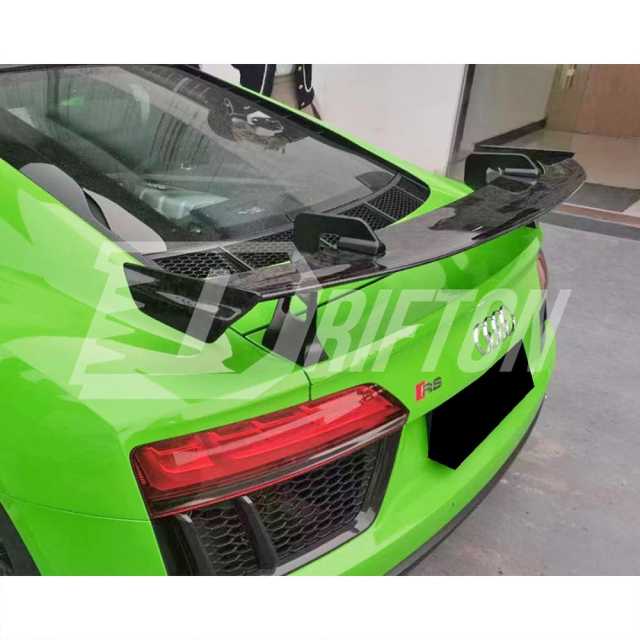 Drifton Style Dry Carbon Fiber Rear Spoiler GT Wing For Audi R8 2016-2024