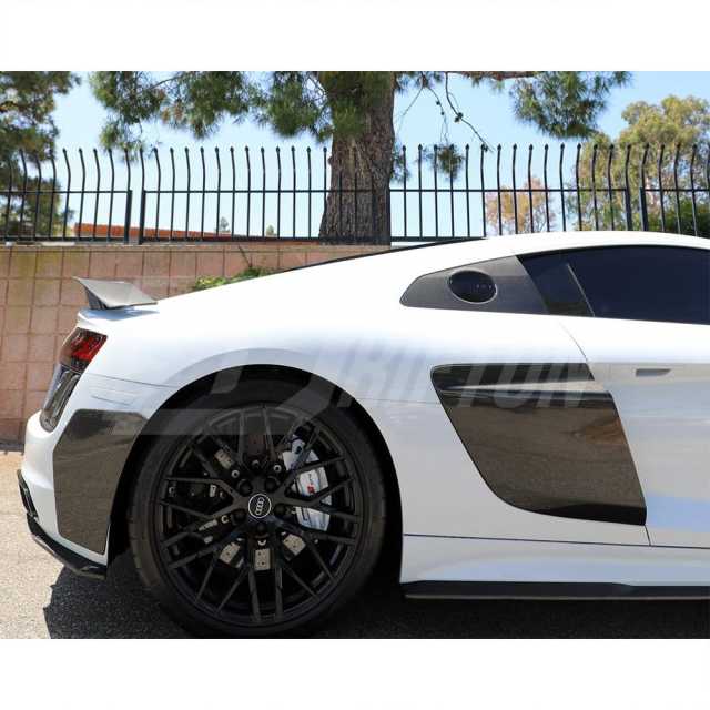 Dry Carbon Fiber Quarter Window Louvers Cover Trim For Audi R8 2016-2024