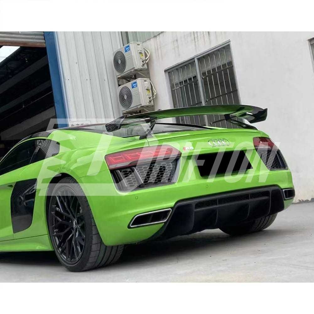 Drifton Style Dry Carbon Fiber Rear Spoiler GT Wing For Audi R8 2016-2024