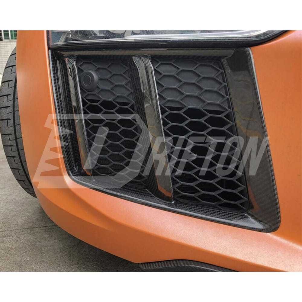 Dry Carbon Fiber Front Bumper Side Vents For Audi R8 V10 2016-2019