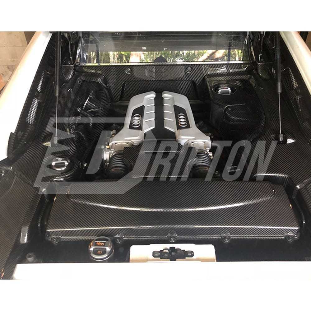Dry Carbon Fiber Replacement Engine Cover For Audi R8 V8 V10 2007-2015
