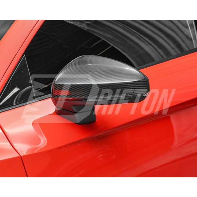 Dry Carbon Fiber Stick On Mirror Cover For Audi R8 2016-2024