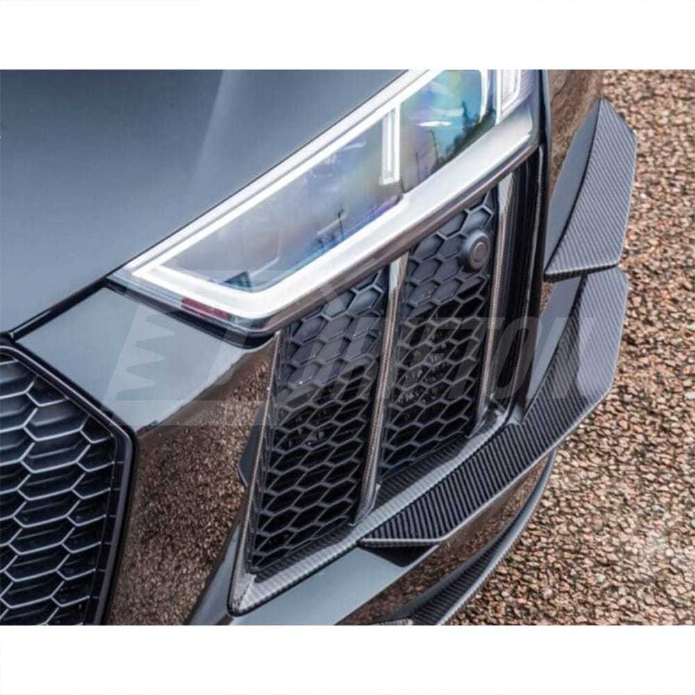 Performance Style Dry Carbon Fiber Front Bumper canards For Audi R8 2016-2019