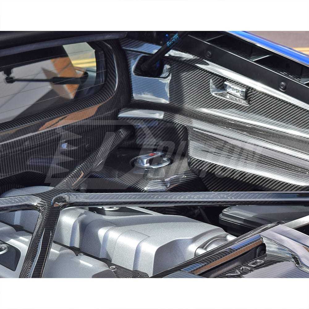 Dry Carbon Fiber Replacement Engine Bay Water Tank Cover For Audi R8 2016-2024