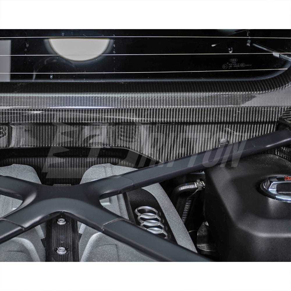 Dry Carbon Fiber Replacement Engine Bay Firewall Panel Cover For Audi R8 2016-2024