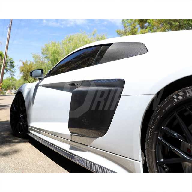 Dry Carbon Fiber Quarter Window Louvers Cover Trim For Audi R8 2016-2024