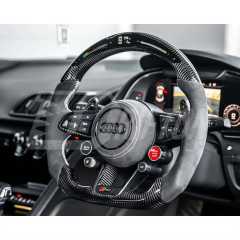 LED Display Shift Build Carbon Fiber Customs Steering Wheel For Audi R8 2016-2024