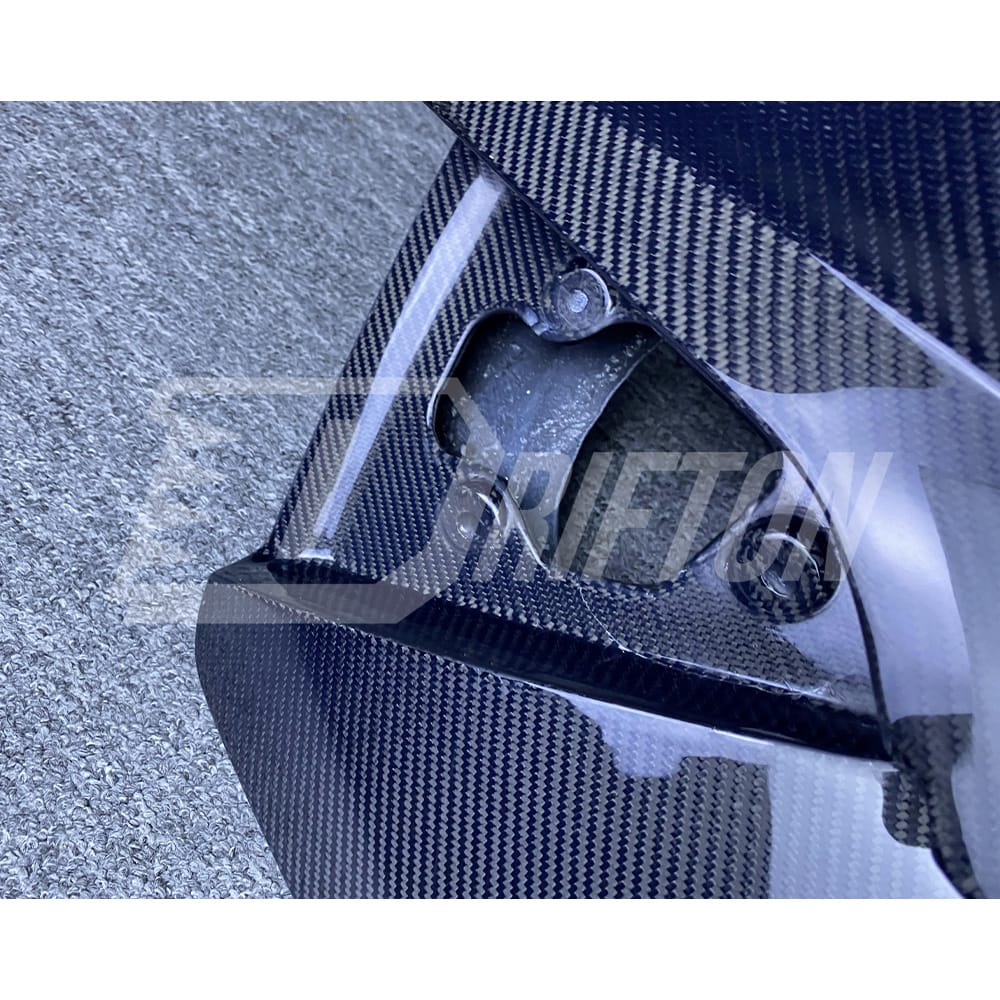 Contact us to get professional assistance & order. Features: &bull; High-tech production line(3D Scanning&rarr;3Ddesign&rarr;3D printing&rarr;CNC mold&rarr;Tests) &bull; High fitting accuracy &bull; Made by Real Carbon Fiber material &bull; 3K/6K/12K Plain/Twill/Forged Carbon Fiber Weave Finished Option &bull; Glossy & Matte Finishing, UV Protection From Fading &bull; Carefully Packaged by Carton Box with Wooden Frame &bull; Global shipping by air & sea &bull; Any products produce by DRIFTON will offer after-sales support & guarantee
