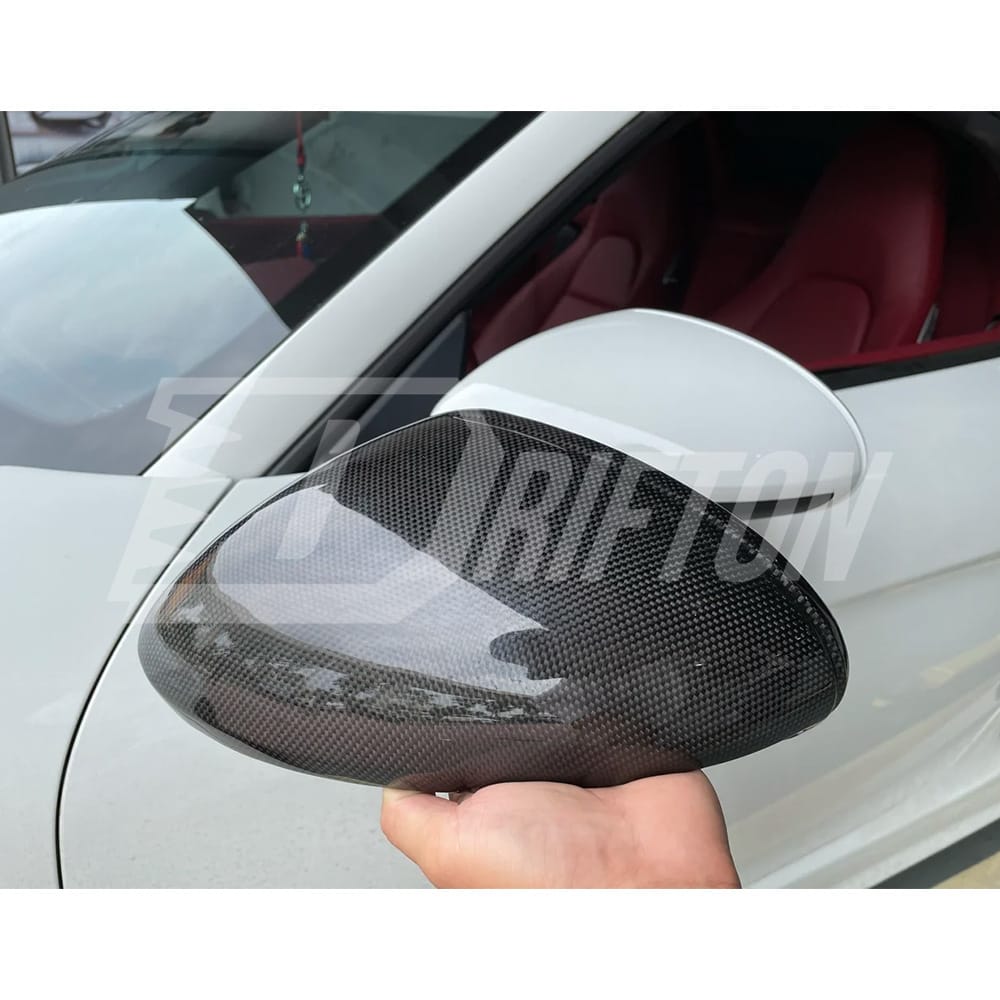 Dry Carbon Fiber Mirror Cap For Porsche 718 Cayman Boxster 2016-2018