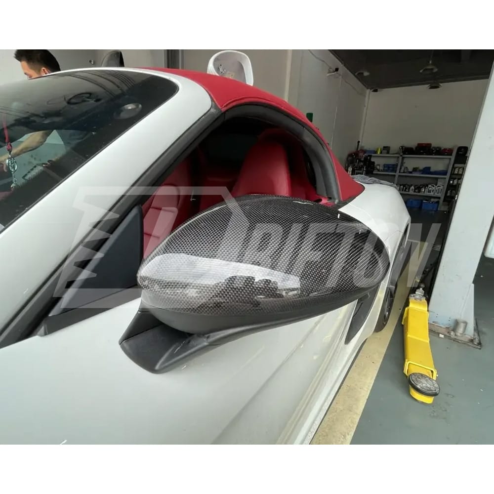 Dry Carbon Fiber Mirror Cap For Porsche 718 Cayman Boxster 2016-2018