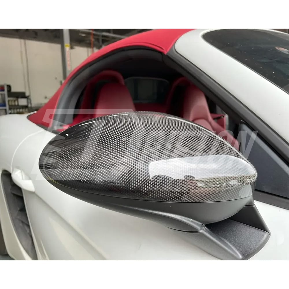 Dry Carbon Fiber Mirror Cap For Porsche 718 Cayman Boxster 2016-2018