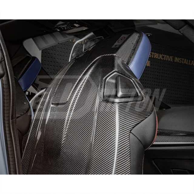 Dry Carbon Fiber Seat Headrest Back Cover Trim Kits For BMW M2 G87 M3 M4 G80 G81 G82 G83