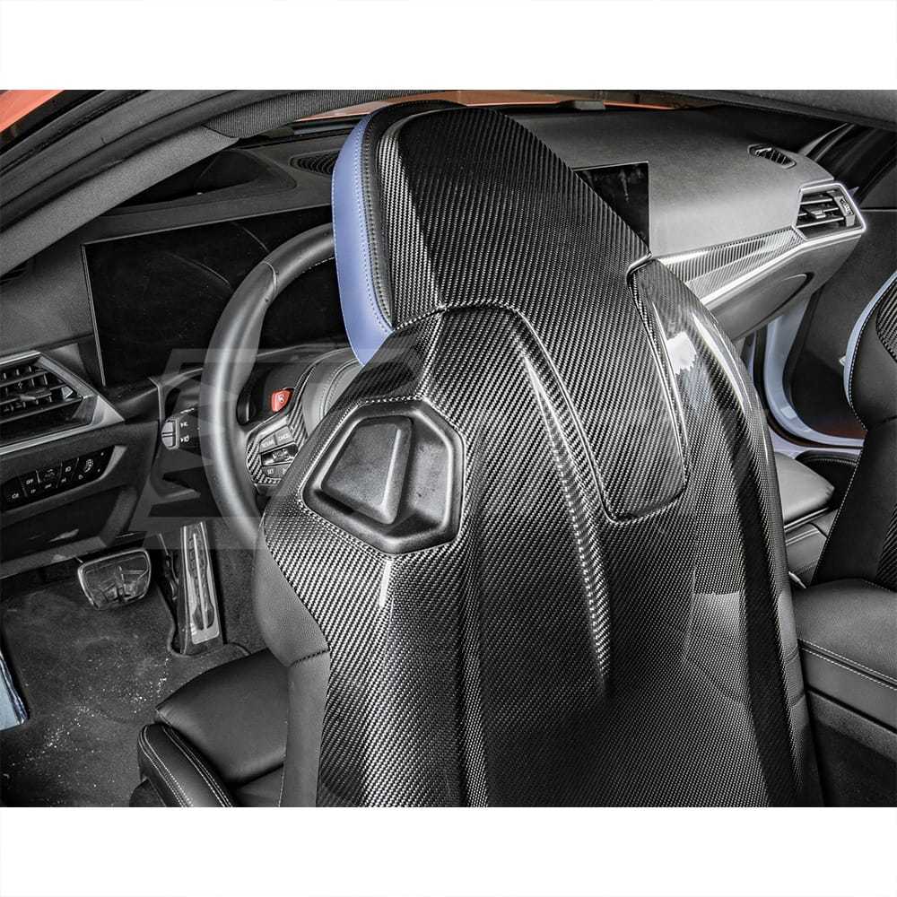 Dry Carbon Fiber Seat Back Cover Trim Kits Set For BMW M2 G87 M3 M4 G80 G81 G82 G83