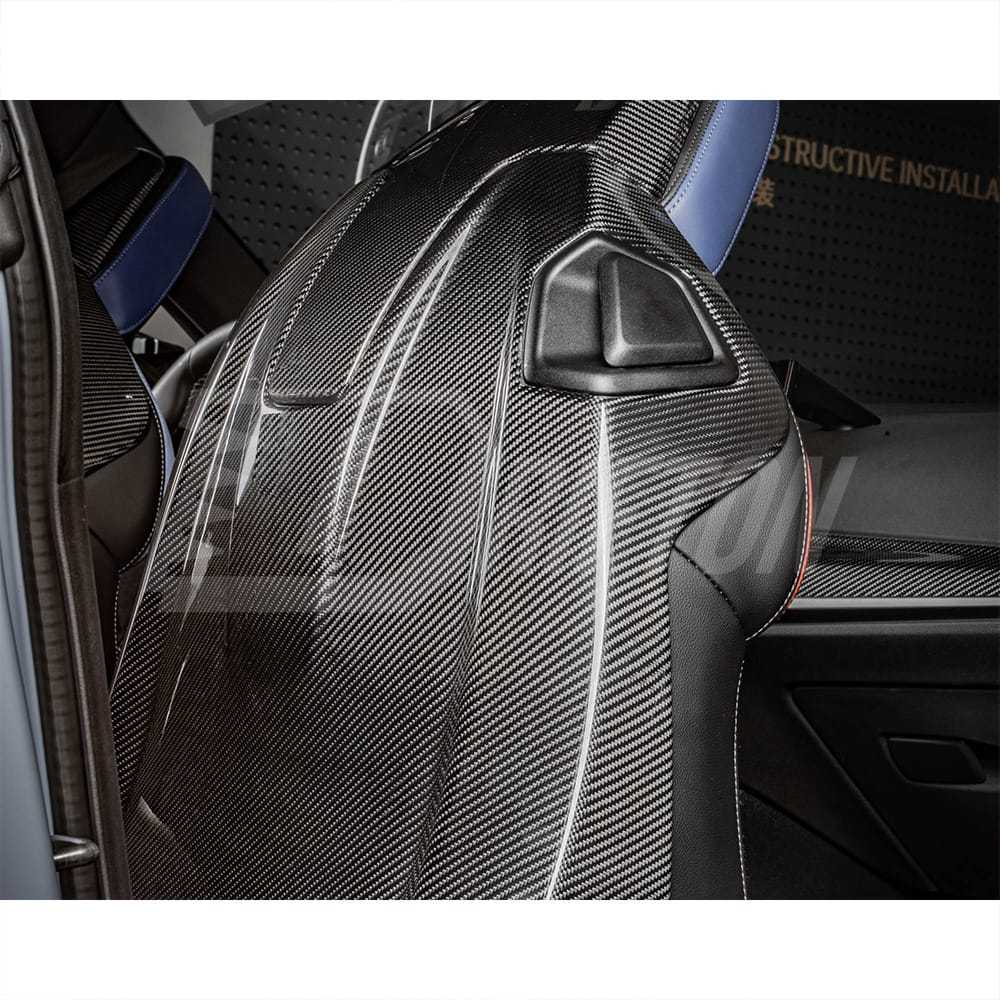 Dry Carbon Fiber Seat Back Cover Trim Kits Set For BMW M2 G87 M3 M4 G80 G81 G82 G83