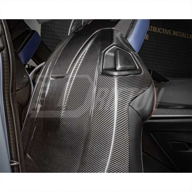 Dry Carbon Fiber Seat Back Cover Trim Kits Set For BMW M2 G87 M3 M4 G80 G81 G82 G83
