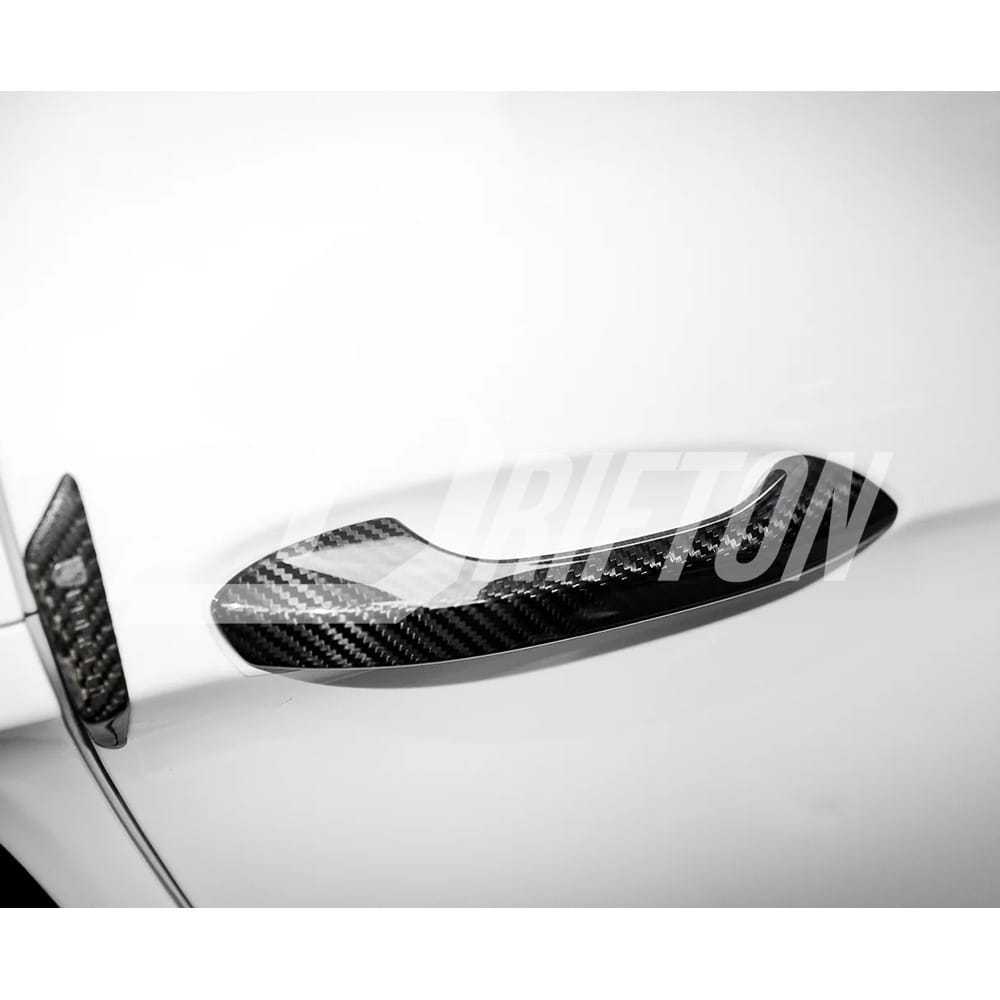 Dry Carbon Fiber Door Handle Cover For Porsche 718 Cayman Boxster 2016-2025