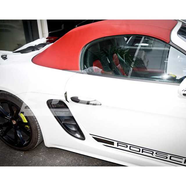 Dry Carbon Fiber Door Handle Cover For Porsche 718 Cayman Boxster 2016-2025