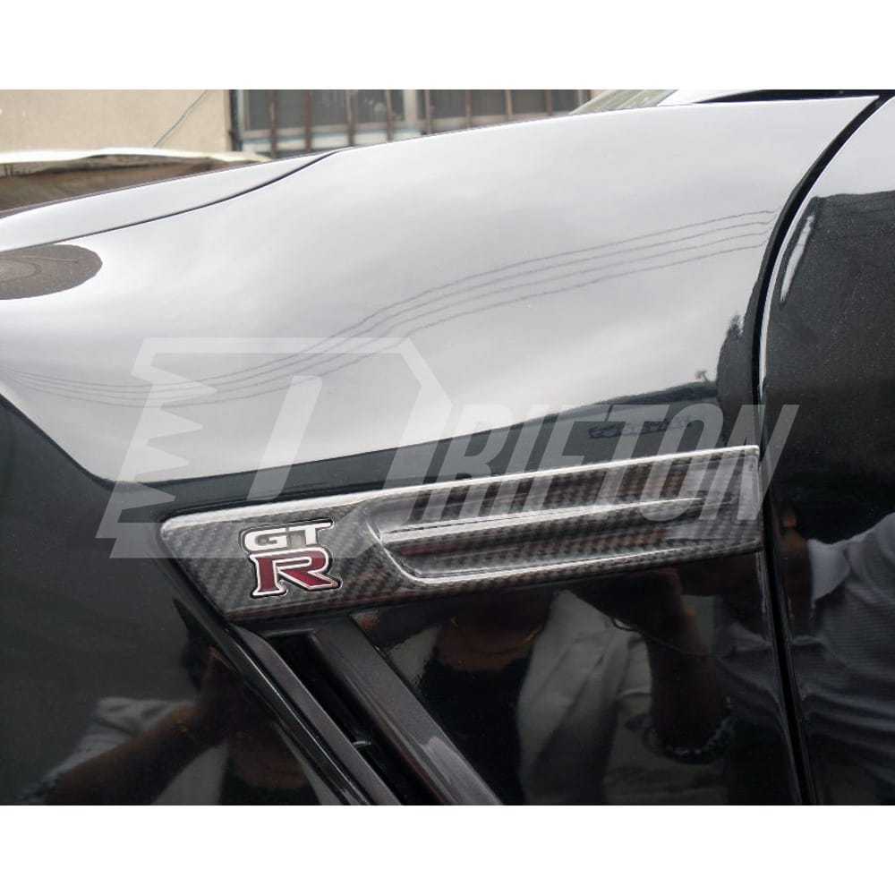 Dry Carbon Fiber Fender Emblem Cover For Nissan R35 GTR 2008-2016
