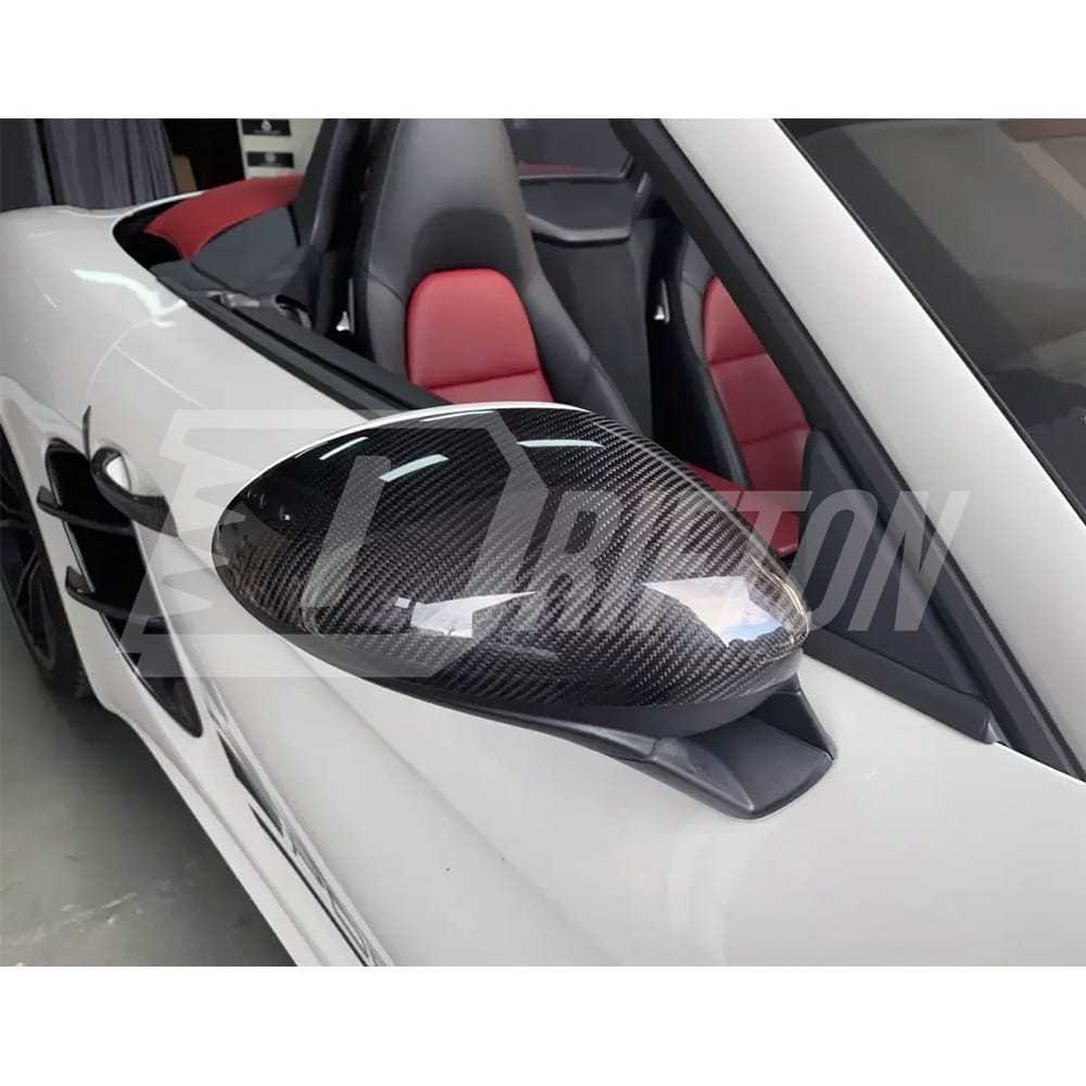 Dry Carbon Fiber Mirror Cap For Porsche 718 Cayman Boxster 2016-2025
