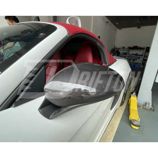 Dry Carbon Fiber Mirror Cap For Porsche 718 Cayman Boxster 2016-2025