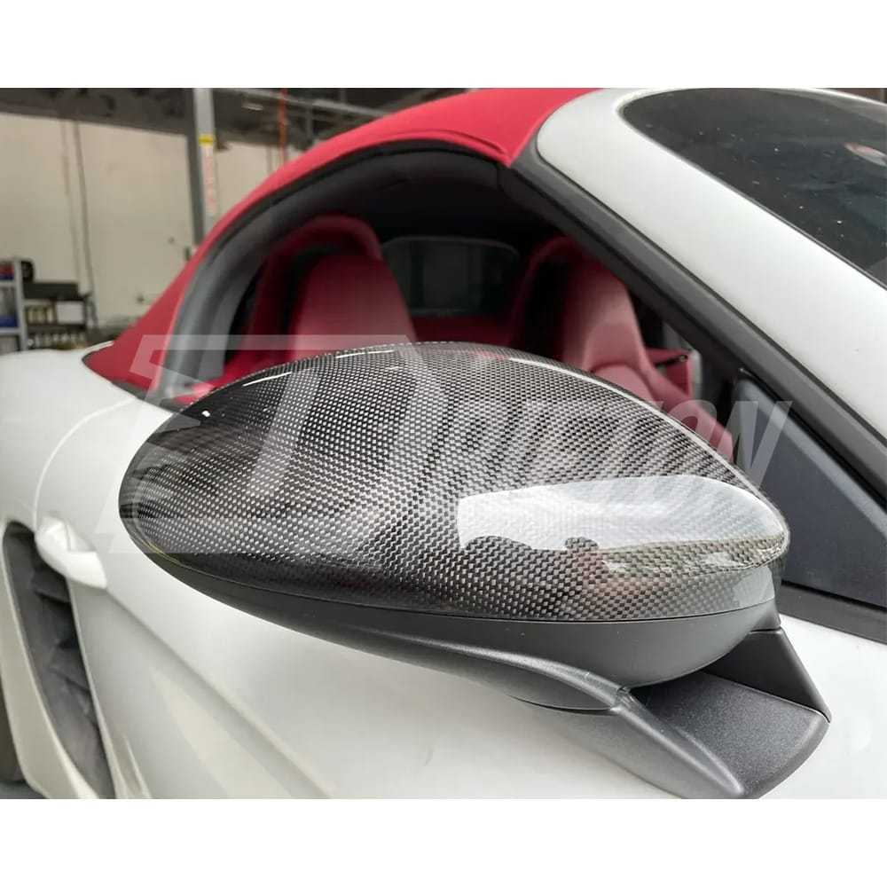 Dry Carbon Fiber Mirror Cap For Porsche 718 Cayman Boxster 2016-2025